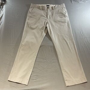 J.Crew Flex Straight Fit Pants Men's 34x30 Beige Khaki Cotton Stretch Casual
